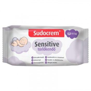Törlőkendő Sudocream Sensitive 55 lapos