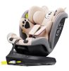 ISOFIX-es 360°-ban forgatható Mama Kiddies Murphy Bear biztonsági autósülés (40-150 cm iSize) pink-szürke színben ajándék napvédővel