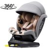 ISOFIX-es 360°-ban forgatható Mama Kiddies Murphy Bear biztonsági autósülés (40-150 cm iSize) pink-szürke színben ajándék napvédővel