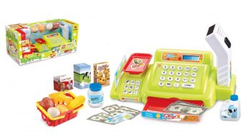 Mama Kiddies 24 részes játék pénztárgép vonalkód leolvasóval és sok extrával zöld színben