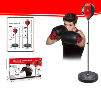 Gyerek box készlet, állítható álló boxzsákkal - 72-108 cm